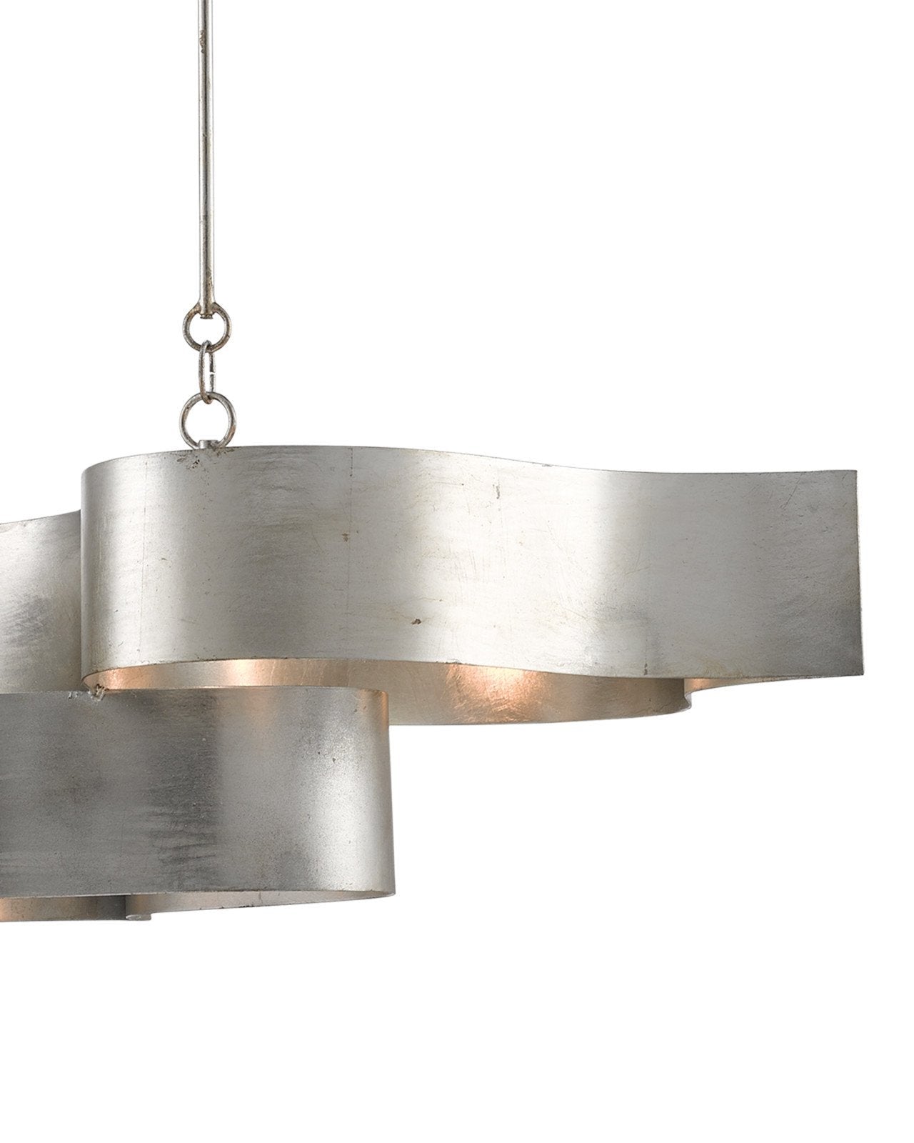 Grand Lotus Oval Silver Chandelier