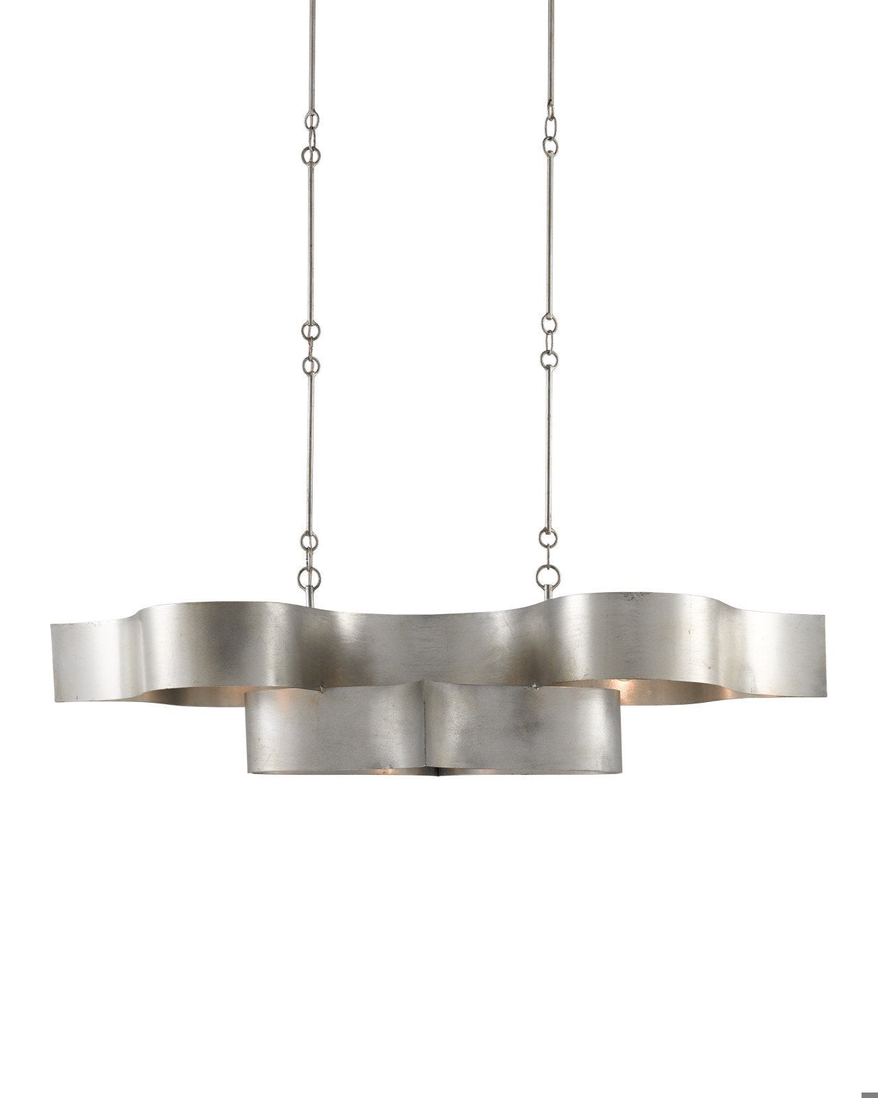 Grand Lotus Oval Silver Chandelier