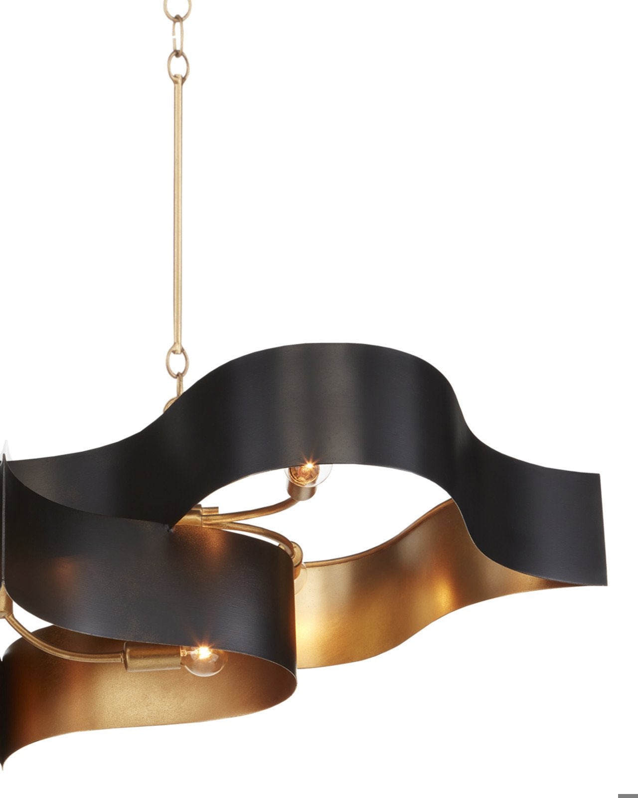 Grand Lotus Oval Black Chandelier