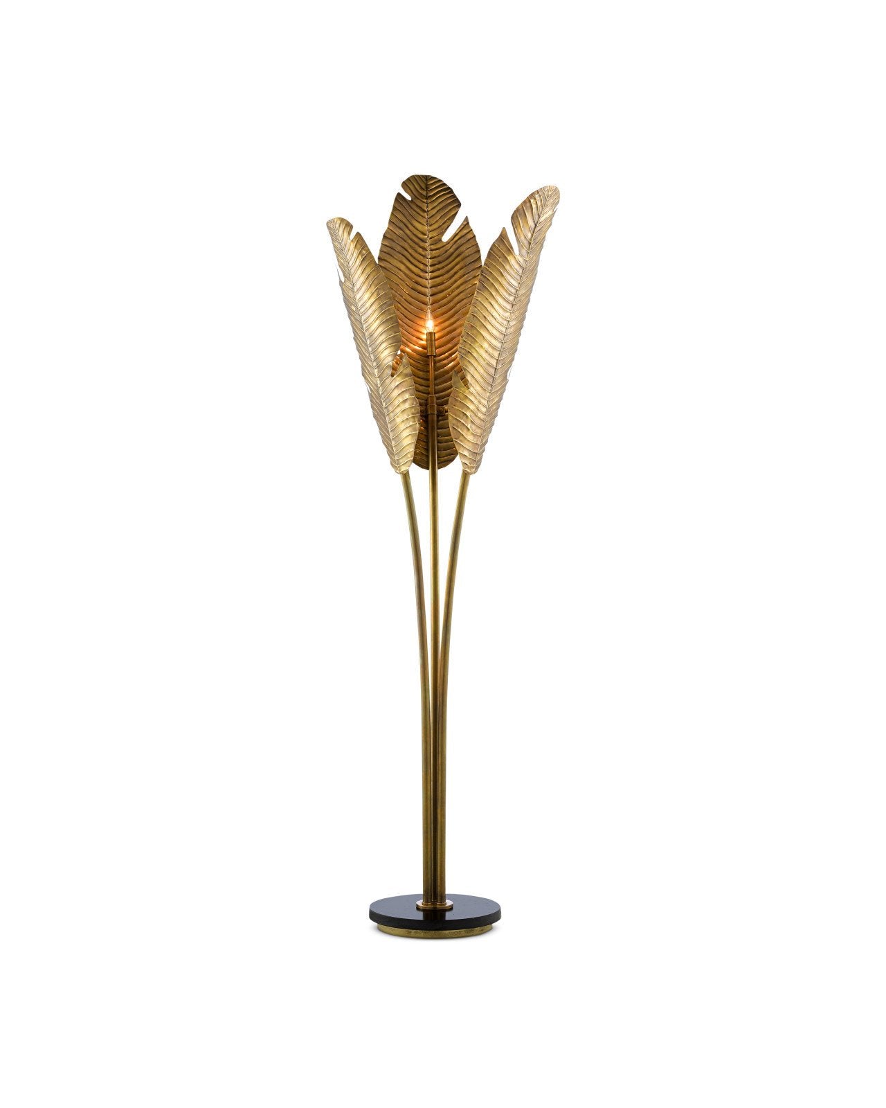 Tropical Large Brass Floor Lamp