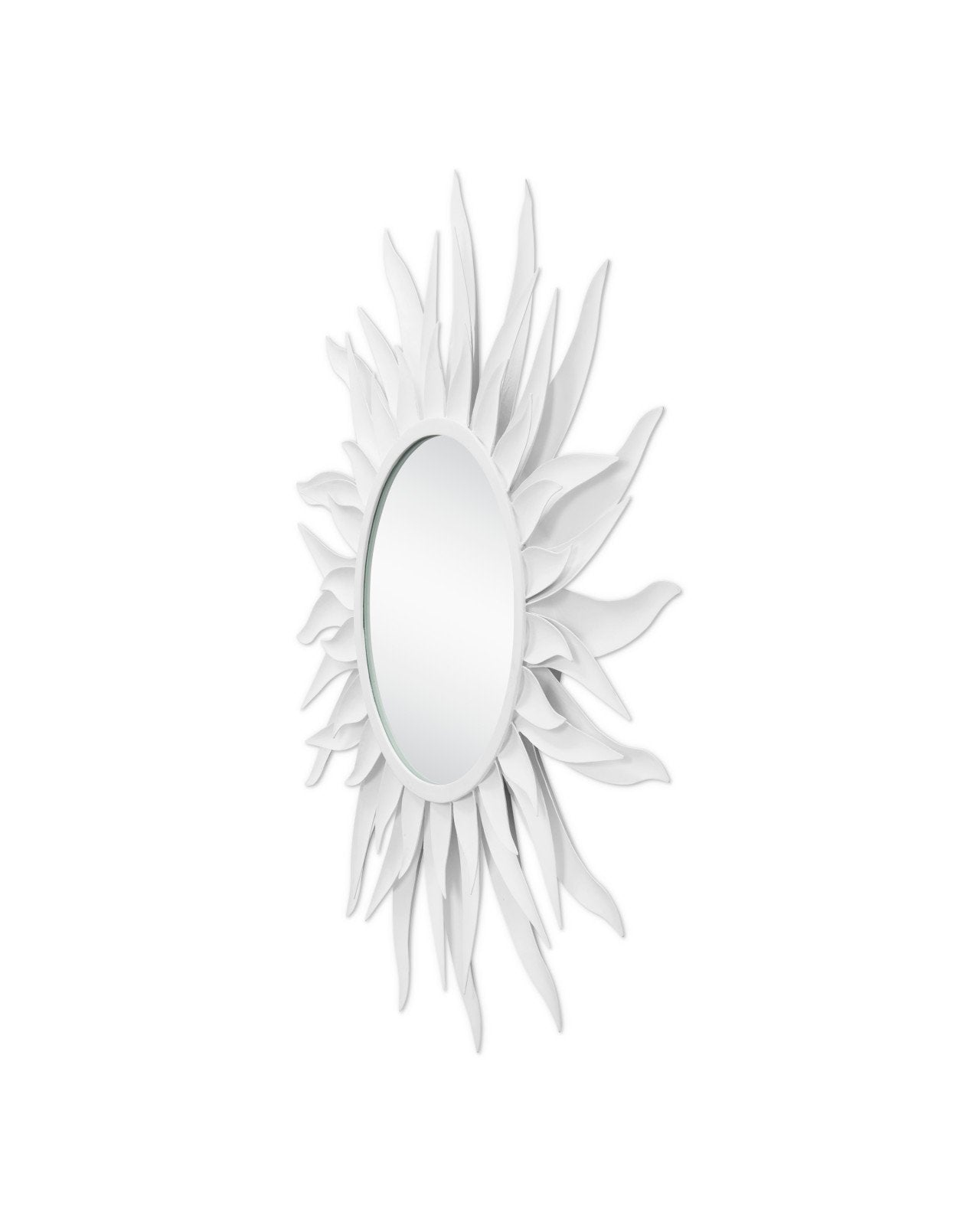 Agave Round White Mirror