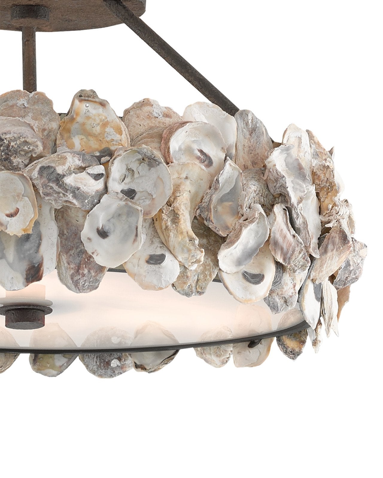 Oyster Shell Semi-Flush Mount
