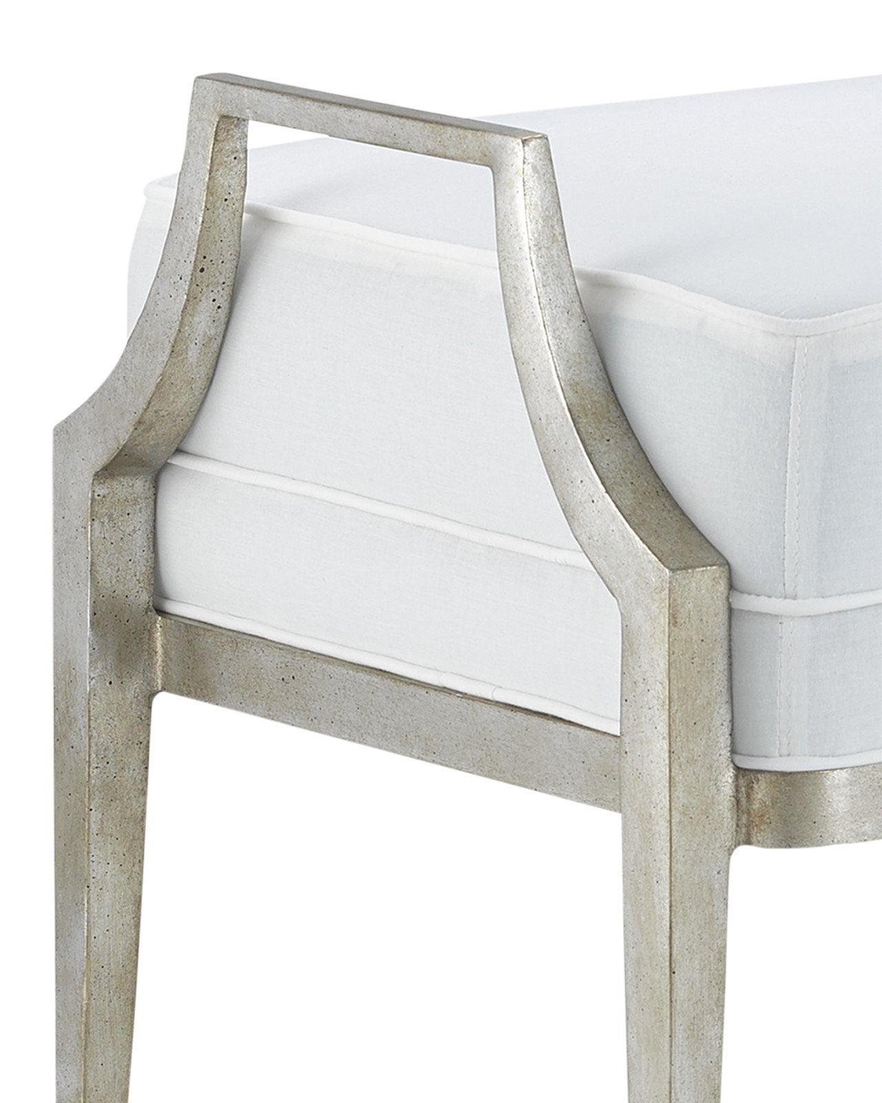 Torrey Silver Ottoman, Muslin