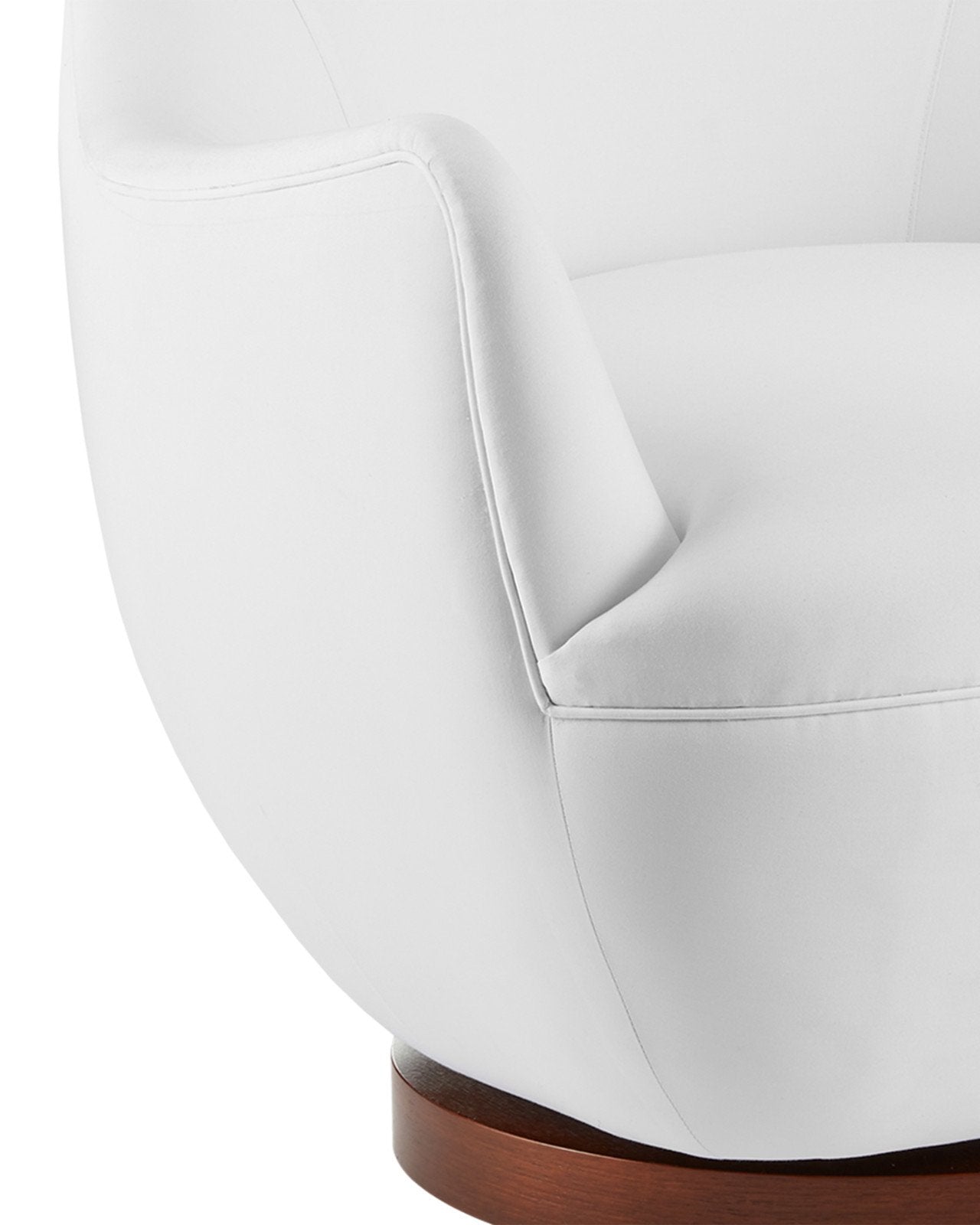 Brene Walnut Swivel Armchair, Muslin