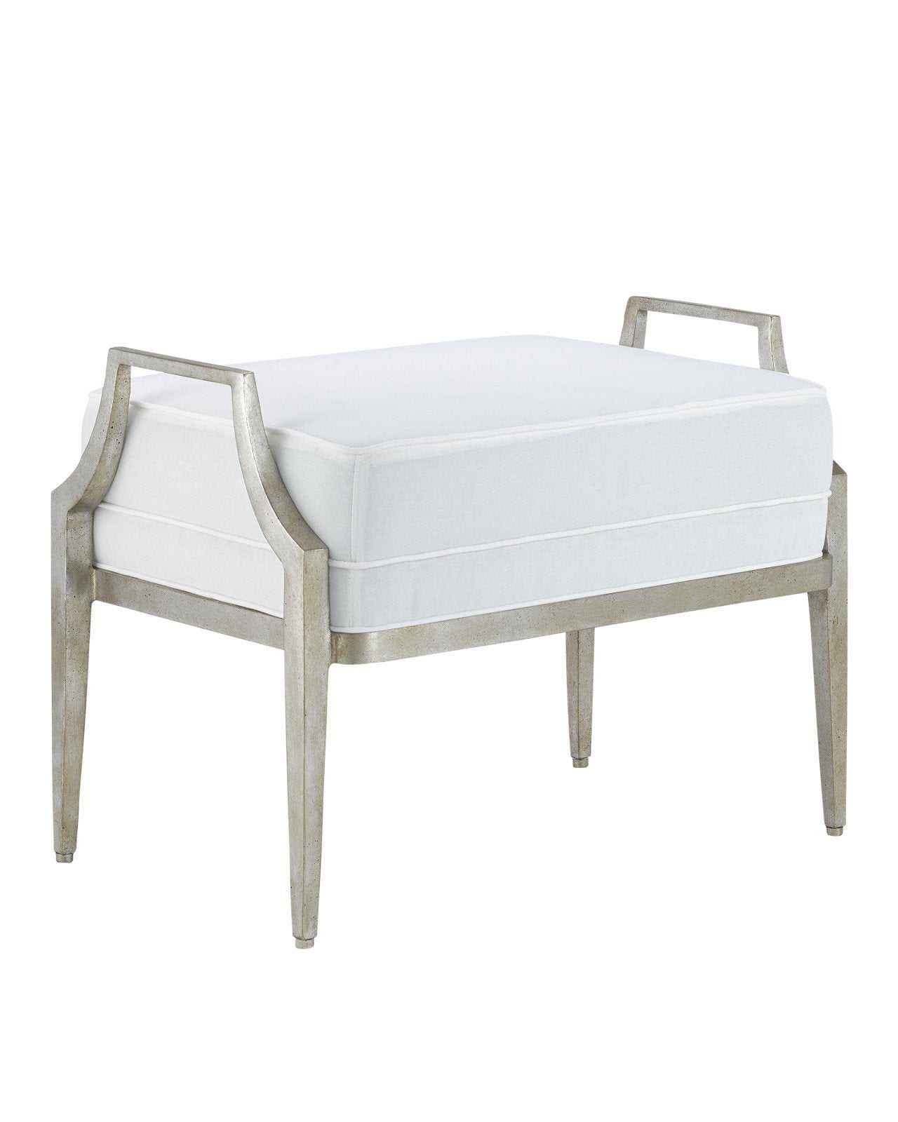 Torrey Silver Ottoman, Muslin