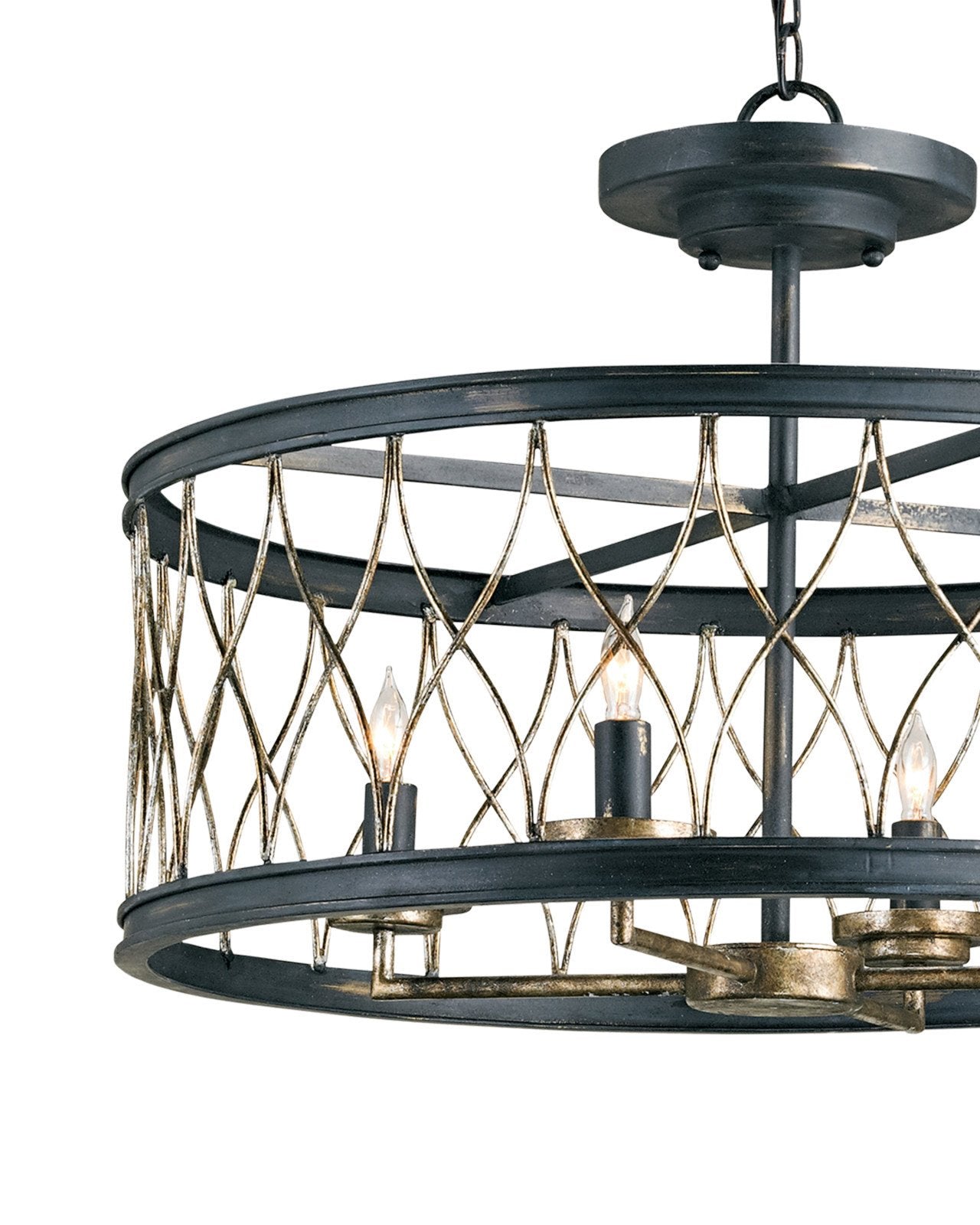 Crisscross Black Semi-Flush Mount