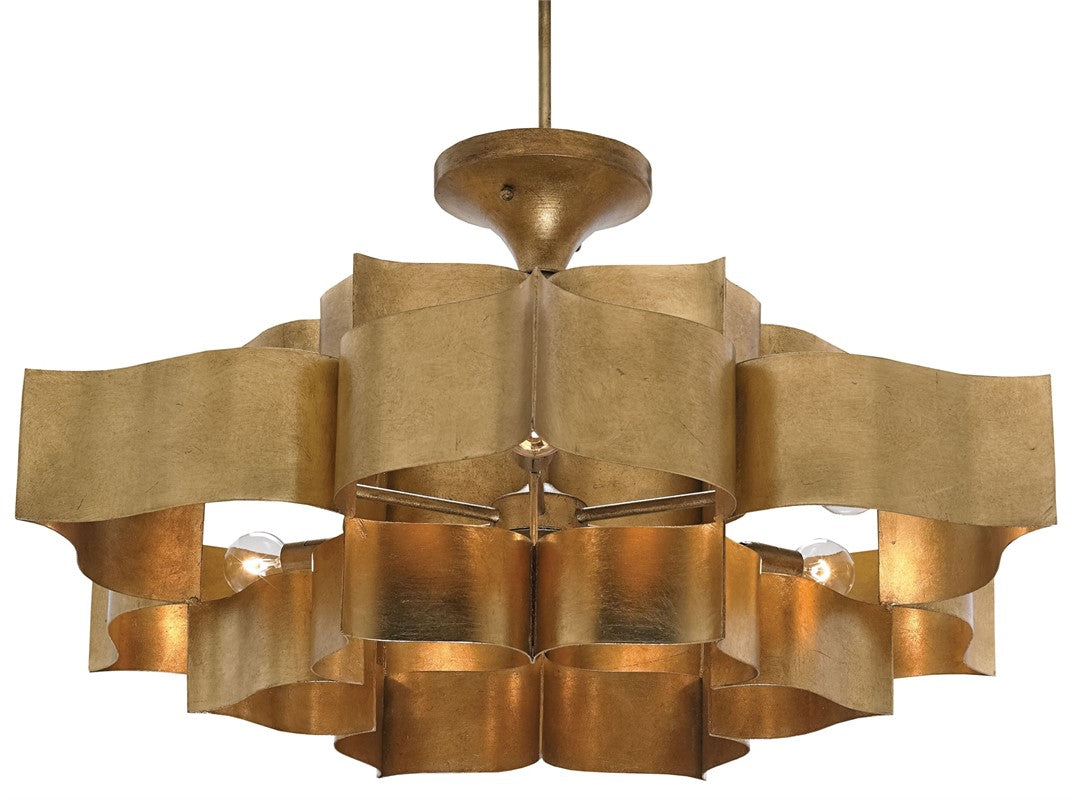 Grand Lotus Gold Large Chandelier